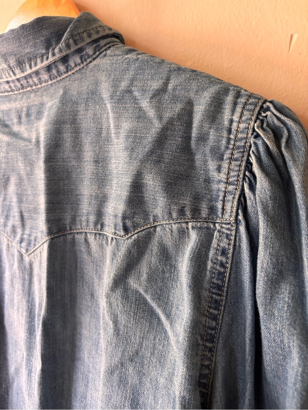 Ralph Lauren Women’s Pearl Snap Denim Western Shirt Size Large - Picture 9 of 10
